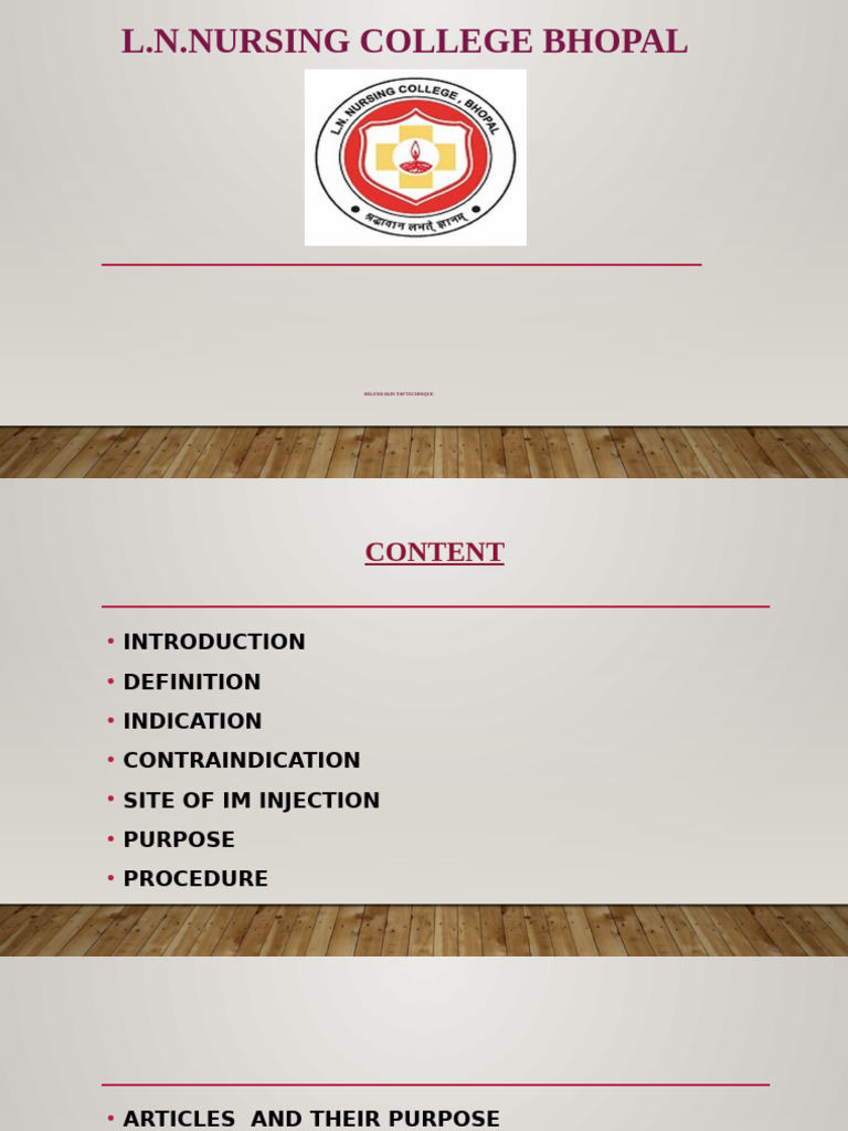 Helfer Skin Tap Technique for IM Injections | PDF | Injection (Medicine ...