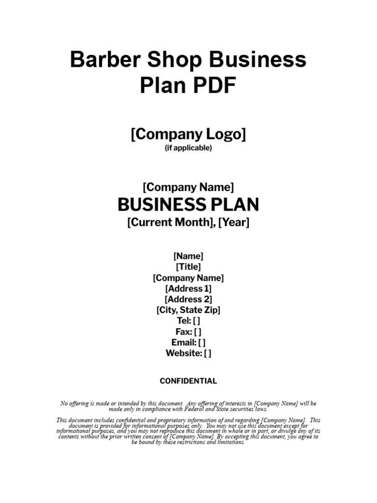 Free Barber Shop Business Plan PDF | PDF | Point Of Sale | Business