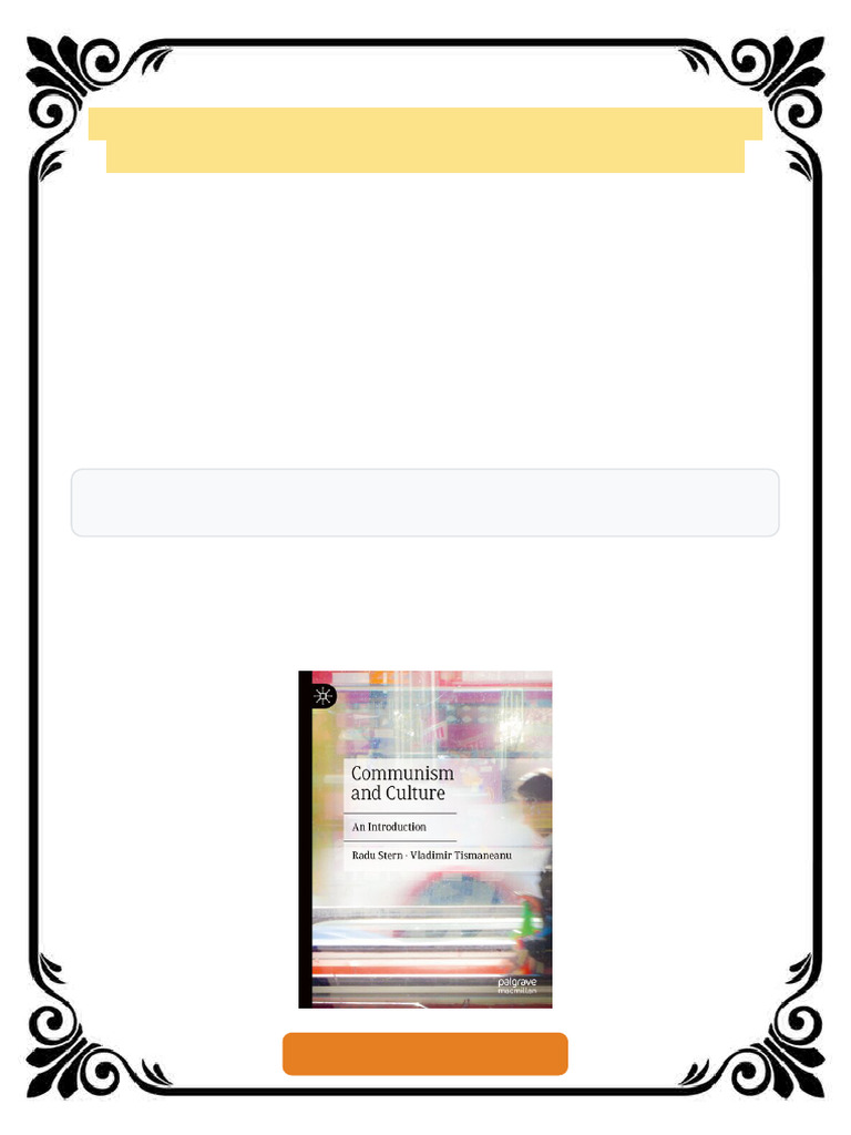 Communism and Culture: An Introduction Radu Stern Ebook Hot Release ...
