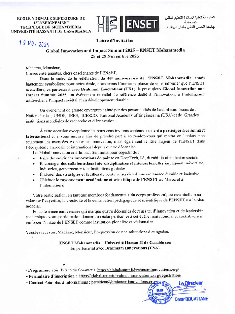 Invitation au Global Innovation Summit 2025 | PDF