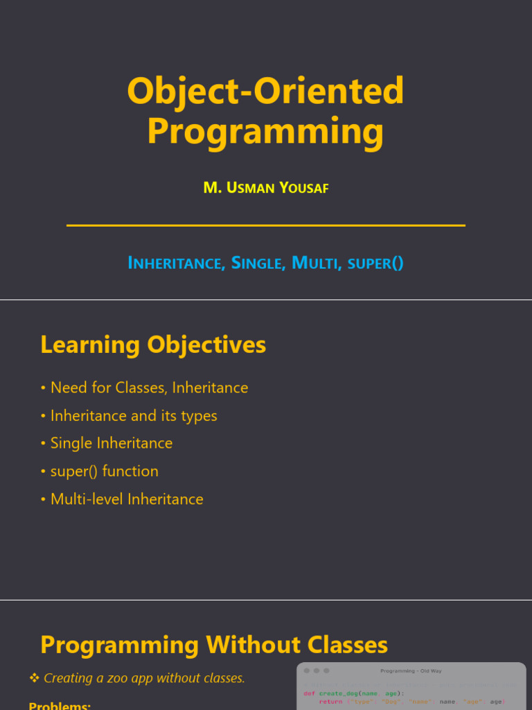 Understanding Inheritance in OOP | PDF | Inheritance (Object Oriented ...
