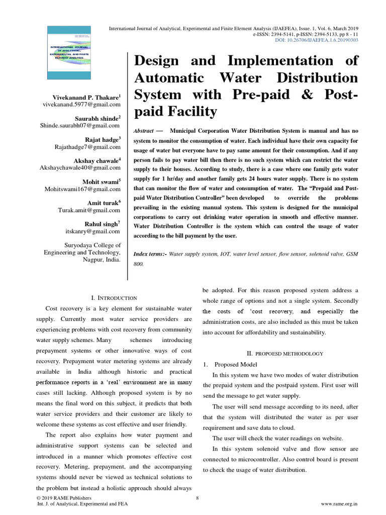 Design and Implementation of Automatic W | PDF | Arduino | Internet Of ...