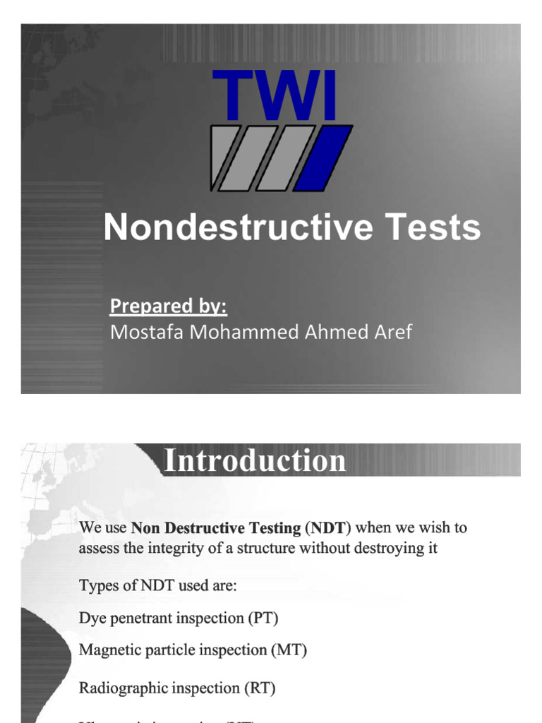 Nondestructive Testing Methods Explained | PDF | Nondestructive Testing ...
