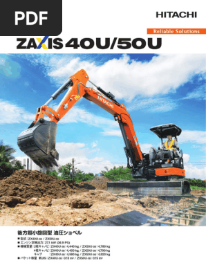 Product Mini Excavators ZX40U-5B ZX50U-5B | PDF