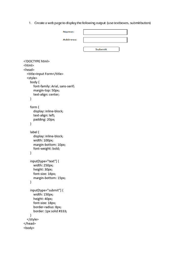 HTML Input Form and Timetable Design | PDF | Indian Cuisine ...