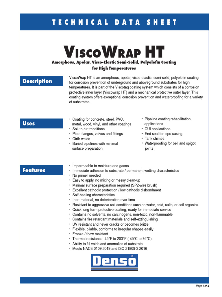 ViscoWrap HT: High-Temperature Coating | PDF | Coating | Corrosion