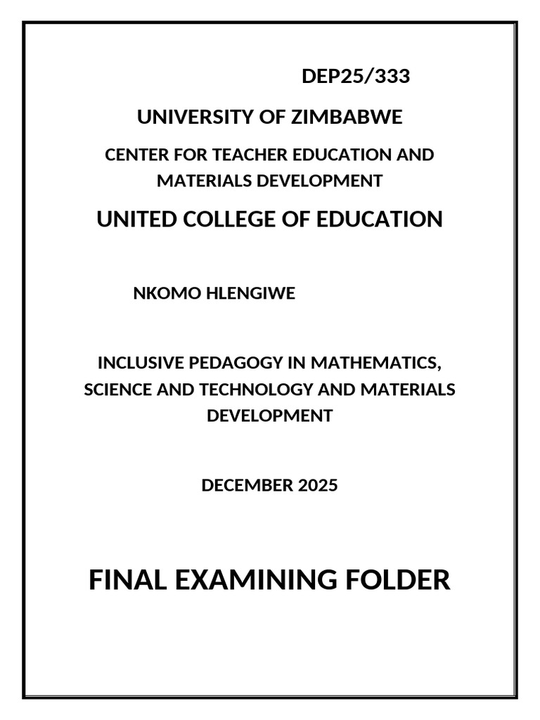 Inclusive Pedagogy in STEM Education | PDF