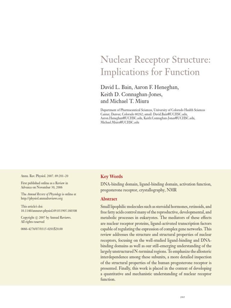 Nuclear Receptor | PDF | Biomolecules | Neurochemistry