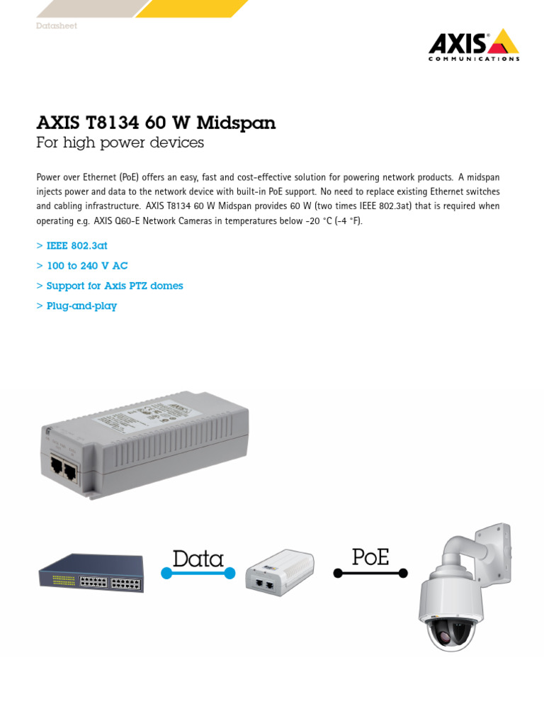 Datasheet Axis t8134 60 w Midspan en US 276809 | PDF | Alternating ...