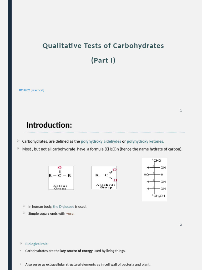 Qualitative Carbohydrate Tests Guide | PDF | Carbohydrates ...