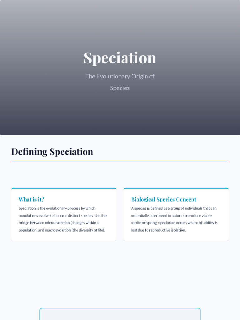 Understanding Speciation Processes | PDF | Evolution | Species