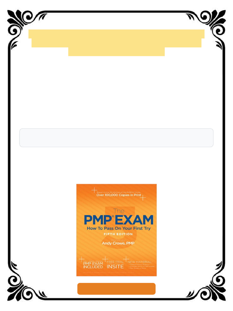 The PMP Exam How To Pass On Your First Try 5th Edition Andy Crowe Ebook ...