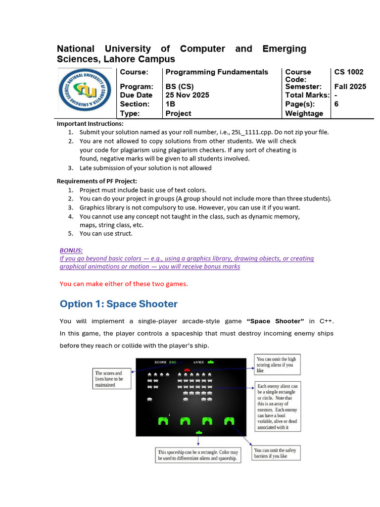 C++ Programming Project: Game Development | PDF | Computing