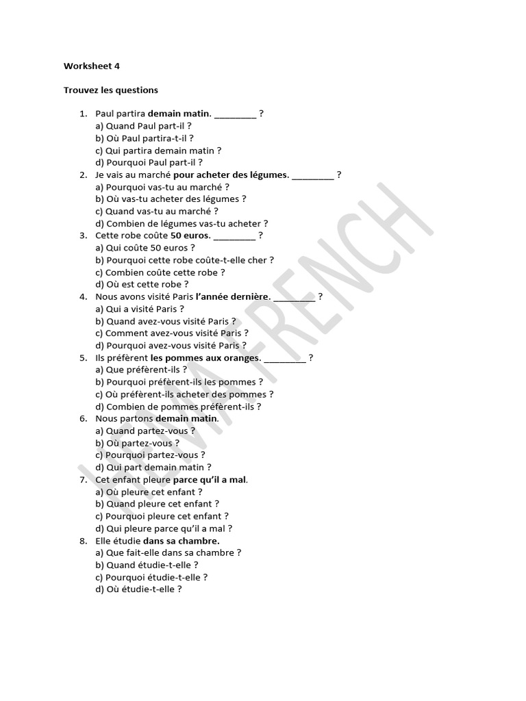 Questions et réponses sur le français | PDF | Échecs | Théorie (échecs)