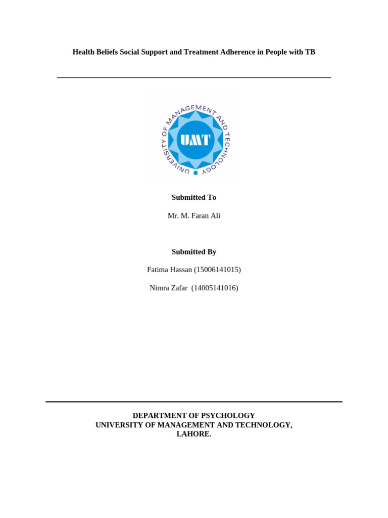 Research Proposal Sample | PDF | Tuberculosis | Psychosis