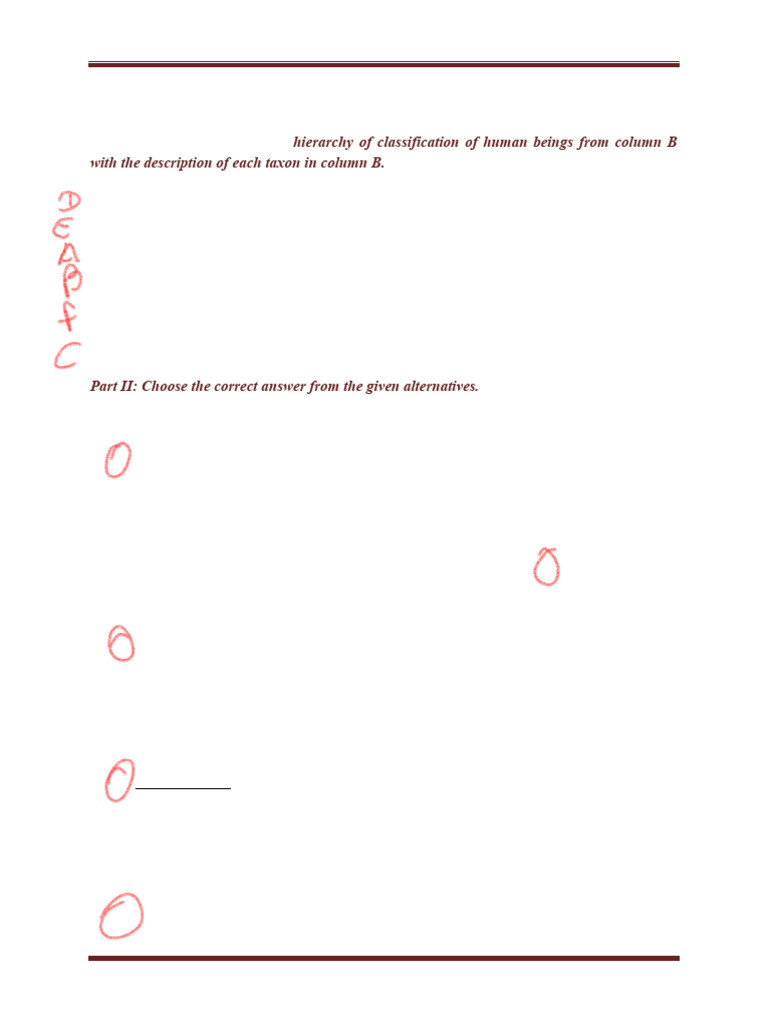 Grade 9 Biology: Organism Classification Worksheet | PDF | Biology ...