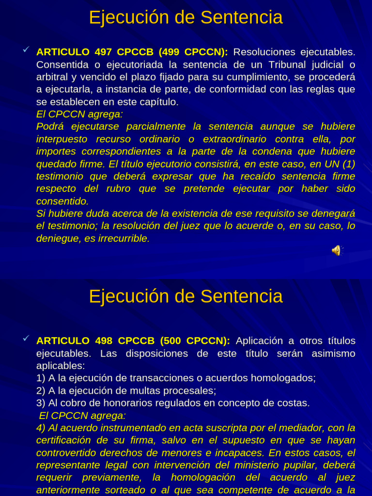 Proceso de Ejecución de Sentencias | PDF | Sentencia (ley) | Liquidación