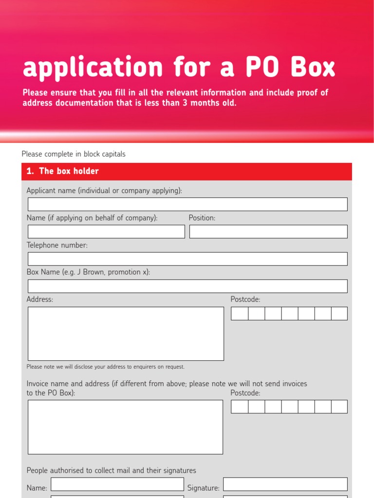 2007 POBoxOn-Line AppForm | PDF | Mail | Post Office Box