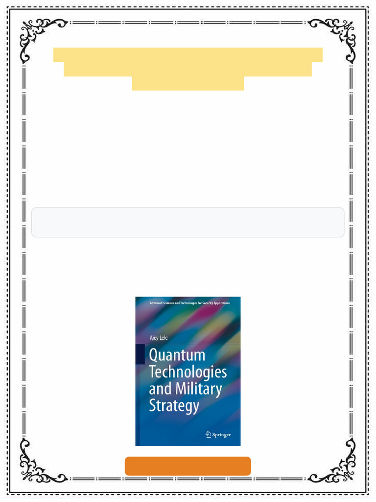 Quantum Technologies and Military Strategy 1st Edition Ajey Lele eBook ...