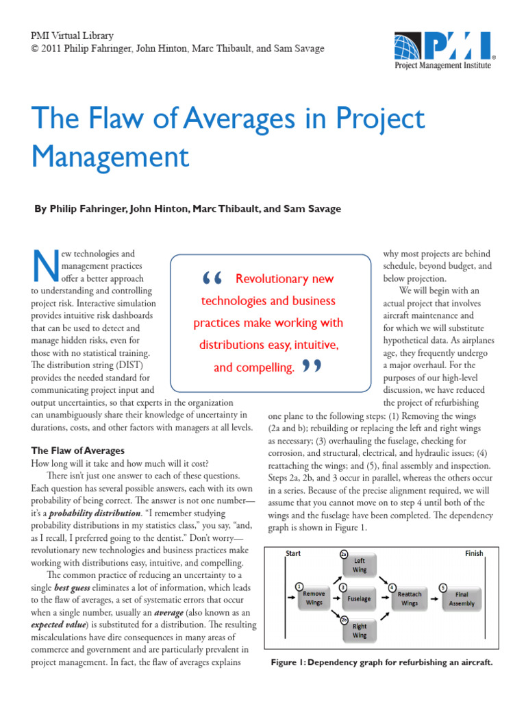 Flaw of Averages in Project Management | PDF | Simulation | Monte Carlo ...