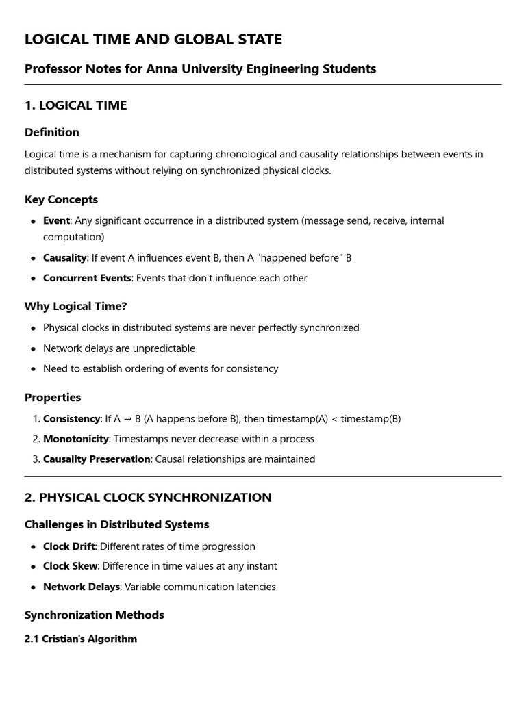 Logical Time and Synchronization in Distributed Systems | PDF ...