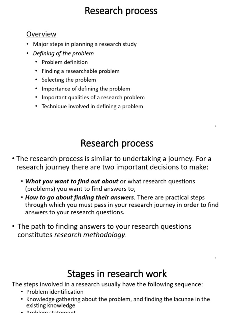 4.research Process-Defining of The Problem | PDF