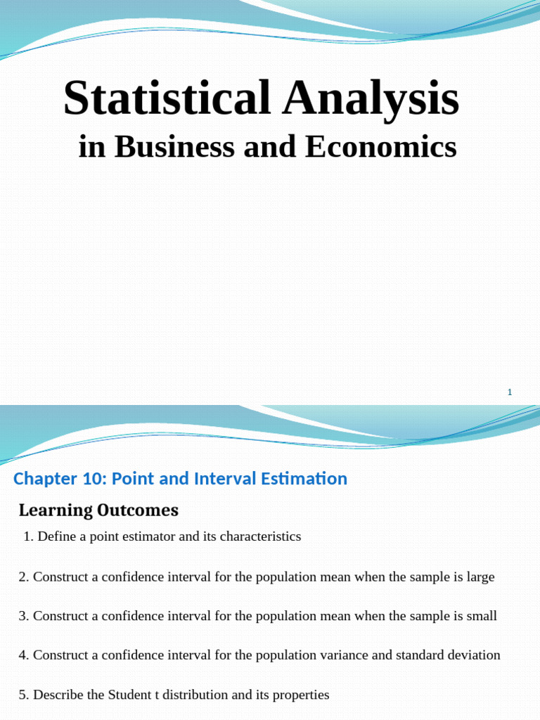 Statistical Estimation in Business Analysis | PDF | Estimator | Bias Of ...