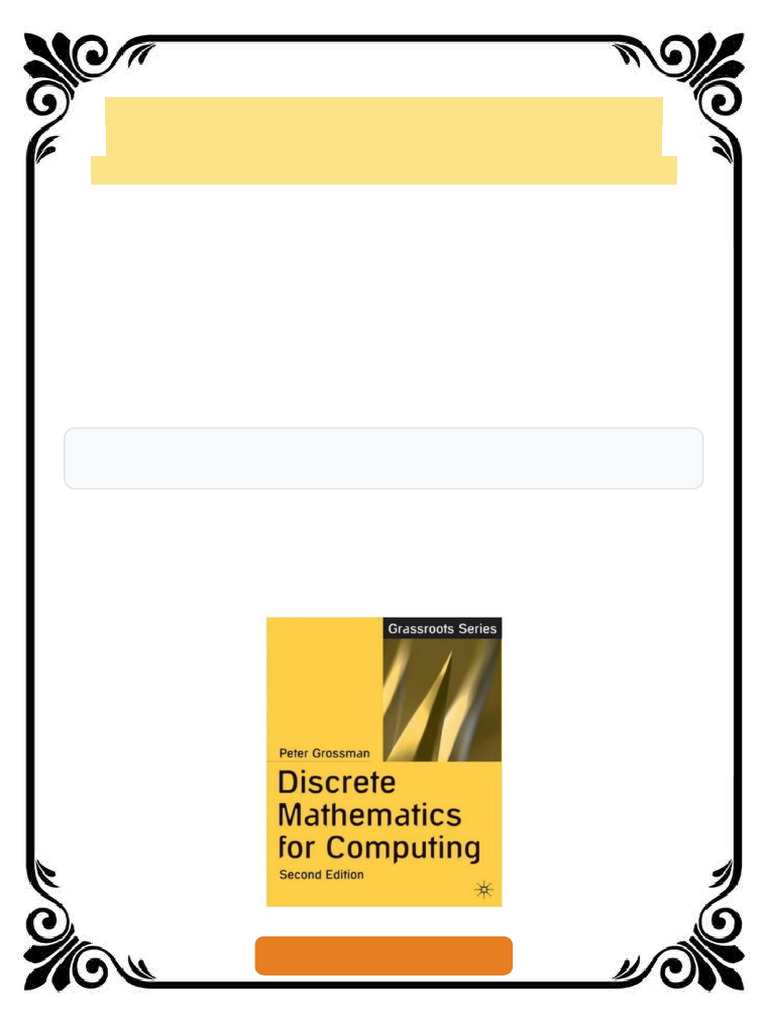 Discrete Mathematics for Computing 2nd Edition by Peter Grossman ISBN ...