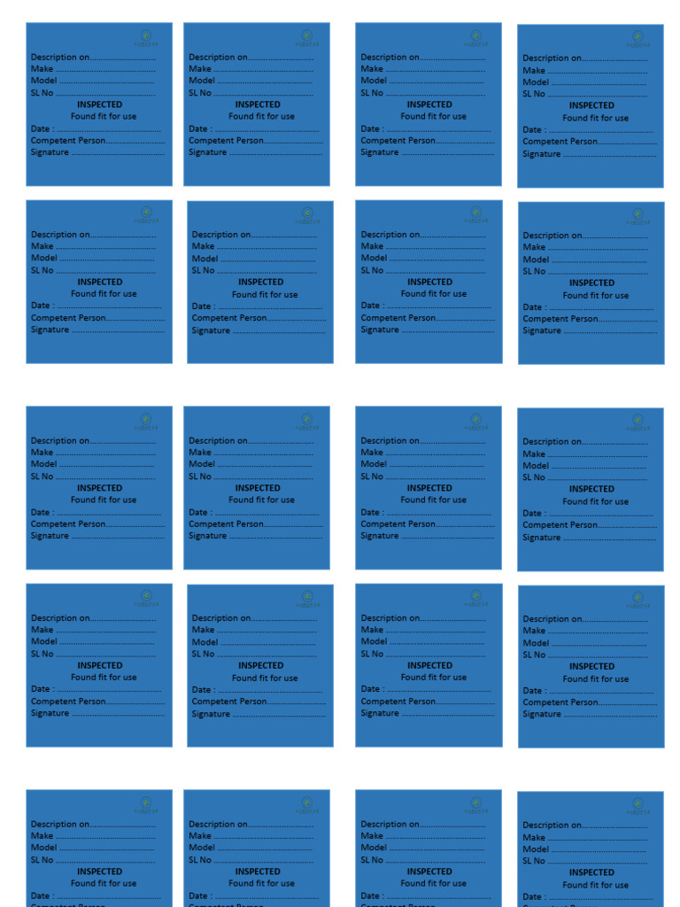 Inspection Tag 1 (1) - 1 | PDF