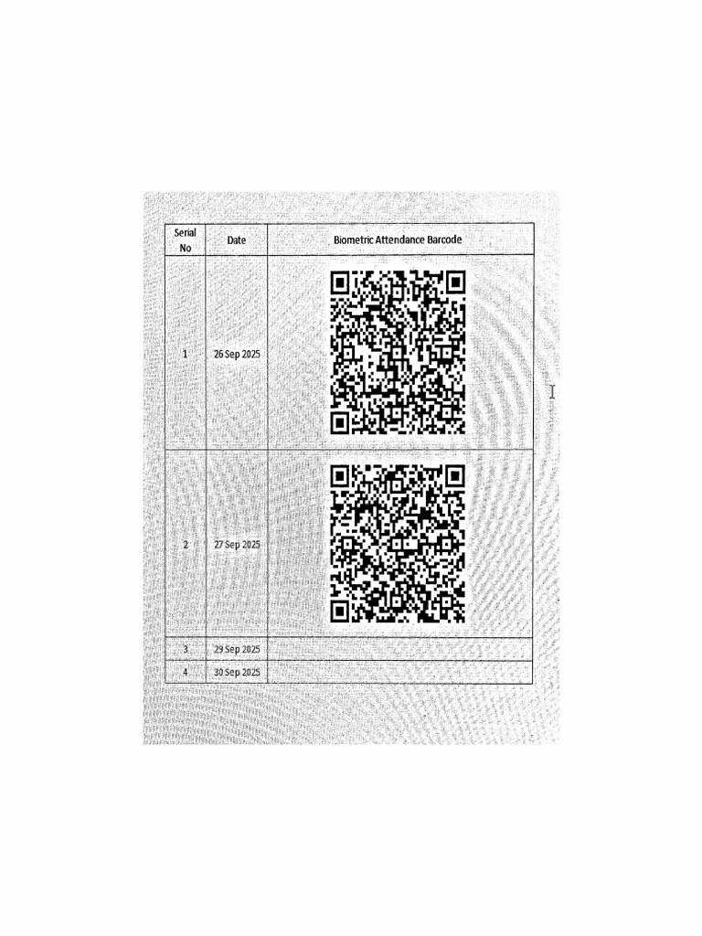 Biometric Attendance Log | PDF