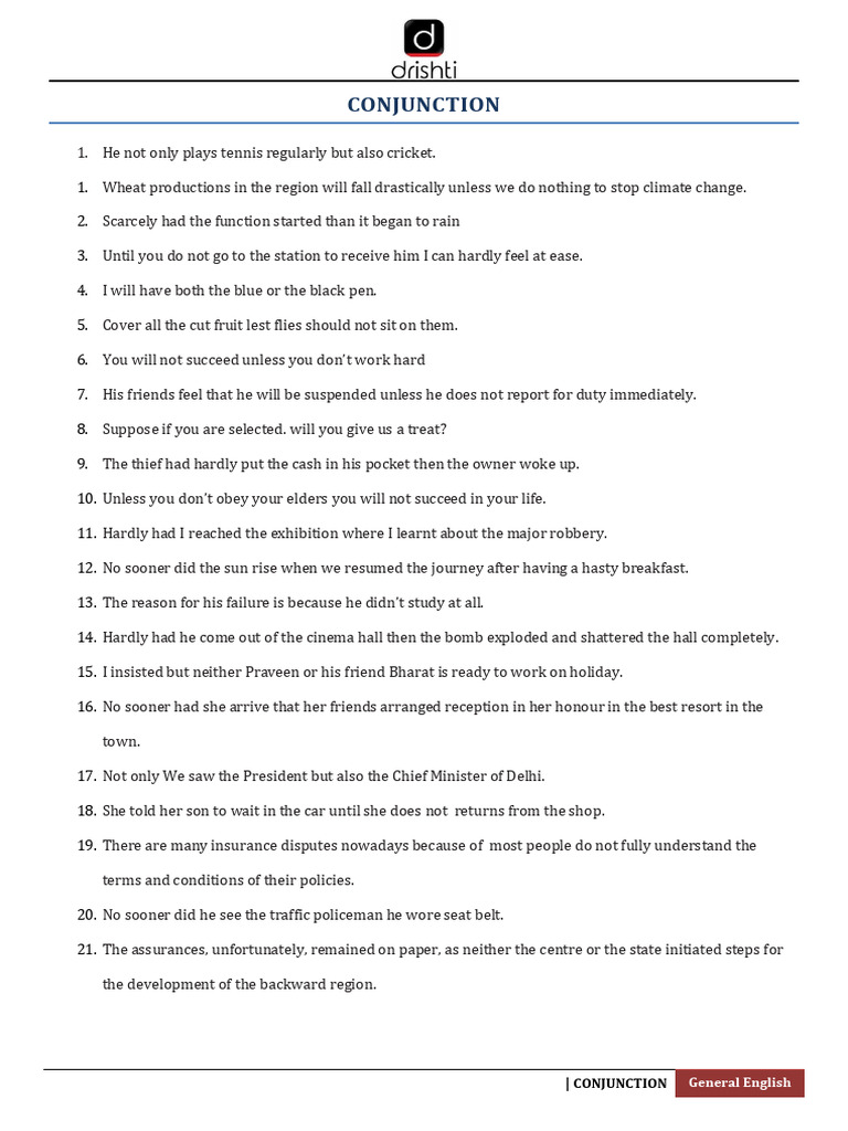 Understanding Conjunctions in English | PDF
