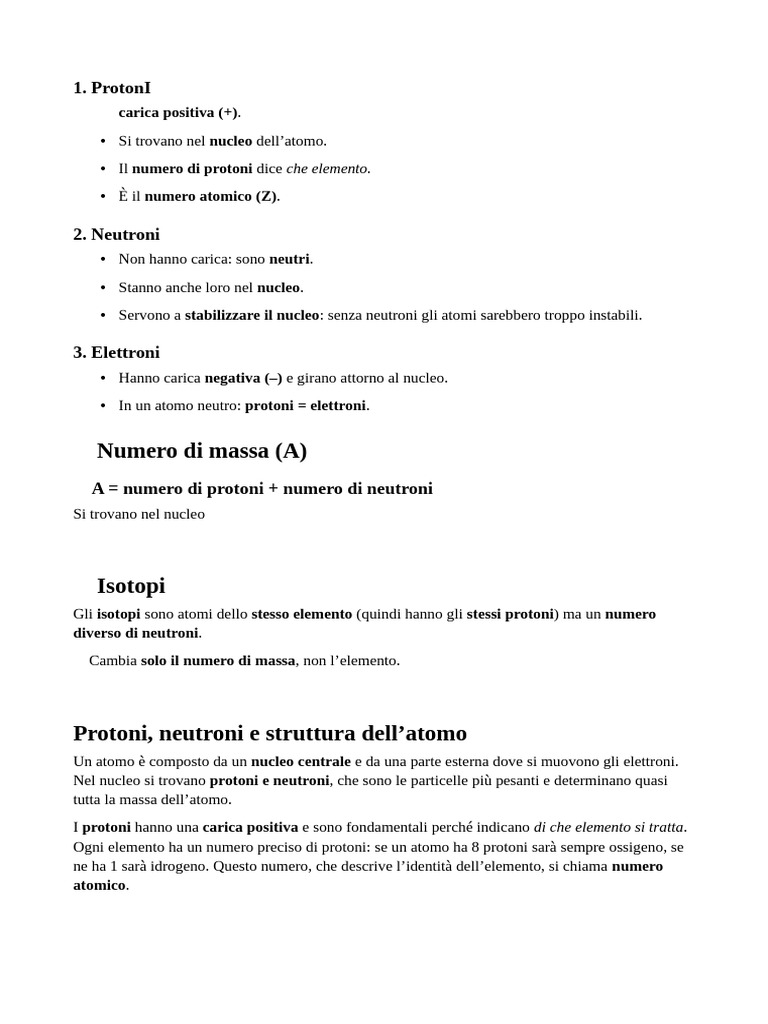 Protoni Neutroni Isotopi | PDF