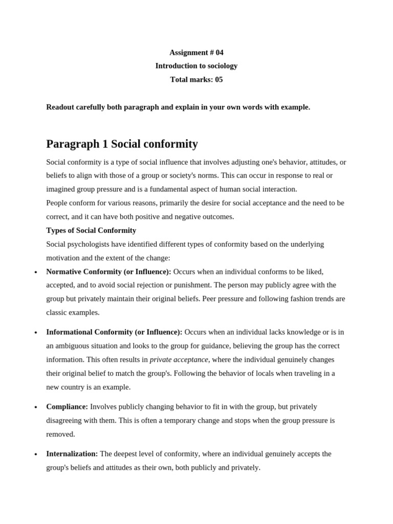 Assignment 4 05122025 090641am | PDF | Conformity | Group Processes