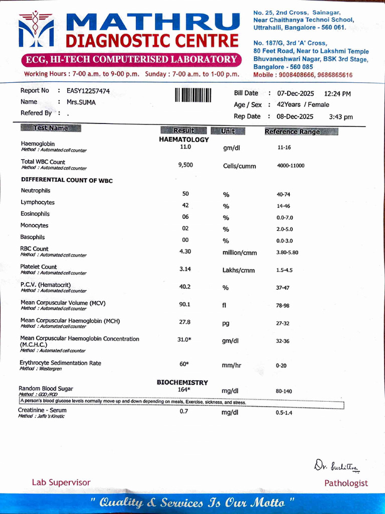 Blood Test Report for Mrs. Summa | PDF | Cholesterol | High Density ...