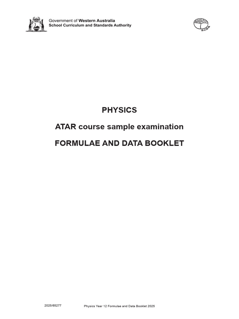 PHY - Sample Formulae and Data Booklet 2026 | PDF | Electromagnetic ...