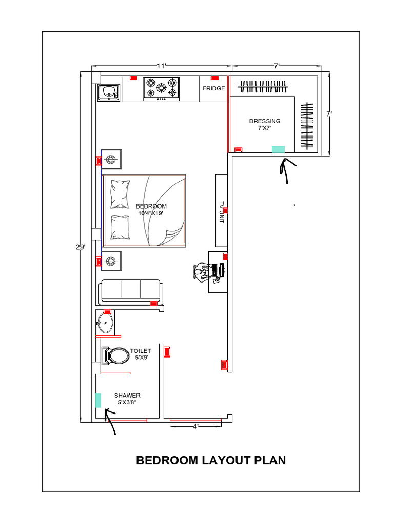 Parivesh Bedroom Switch Board Plan | PDF