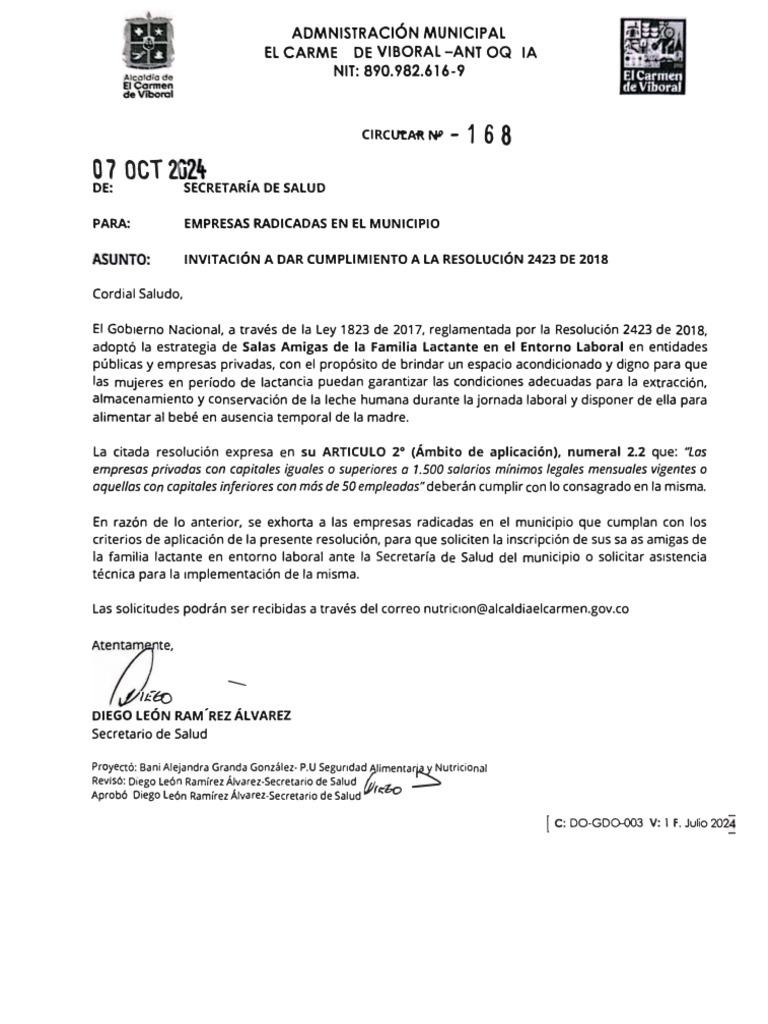 Circular N - 168 | PDF