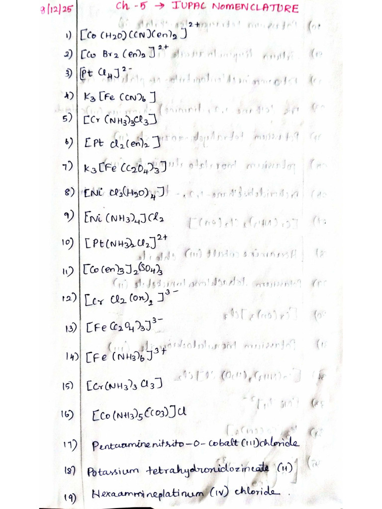 Iupac Coordination | PDF