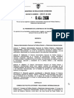 Ministerio de Relaciones Exteriores. Decreto 2884 de 2008