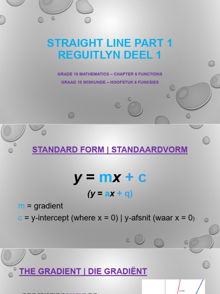 Grade 10 Functions: Straight Lines Guide | PDF | Gradient | Mathematics