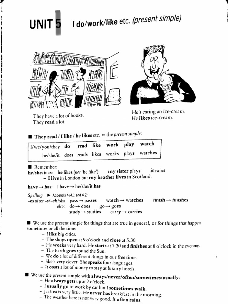 UNIT 5 I Doworklike Etc. (Present Simple) 2 | PDF