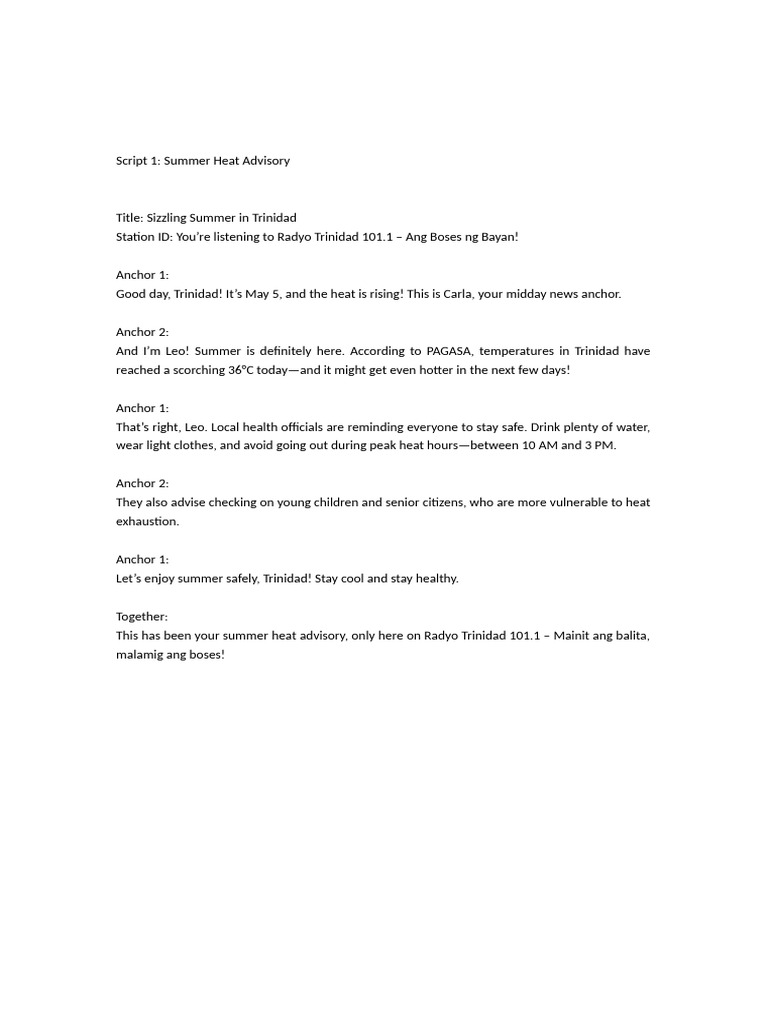 Script 1 Summer | PDF