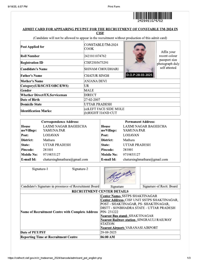 Cisf | PDF