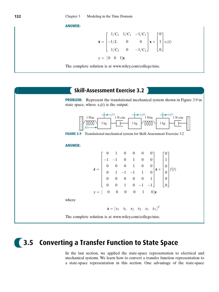 Controls State Space | PDF | Matrix (Mathematics) | Laplace Transform