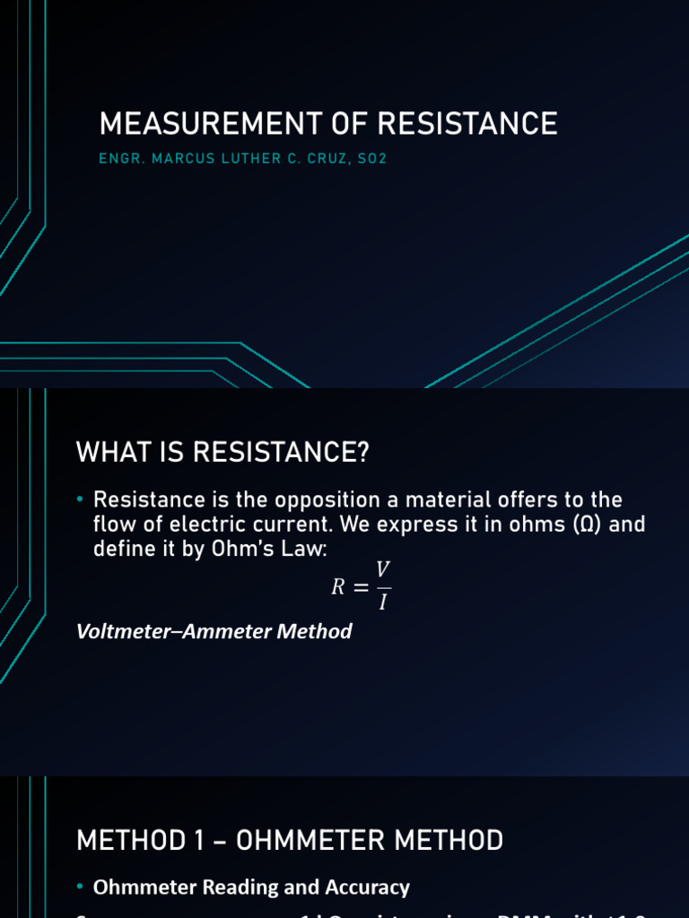 Resistance Measurement Techniques Explained | PDF | Resistor | Electricity
