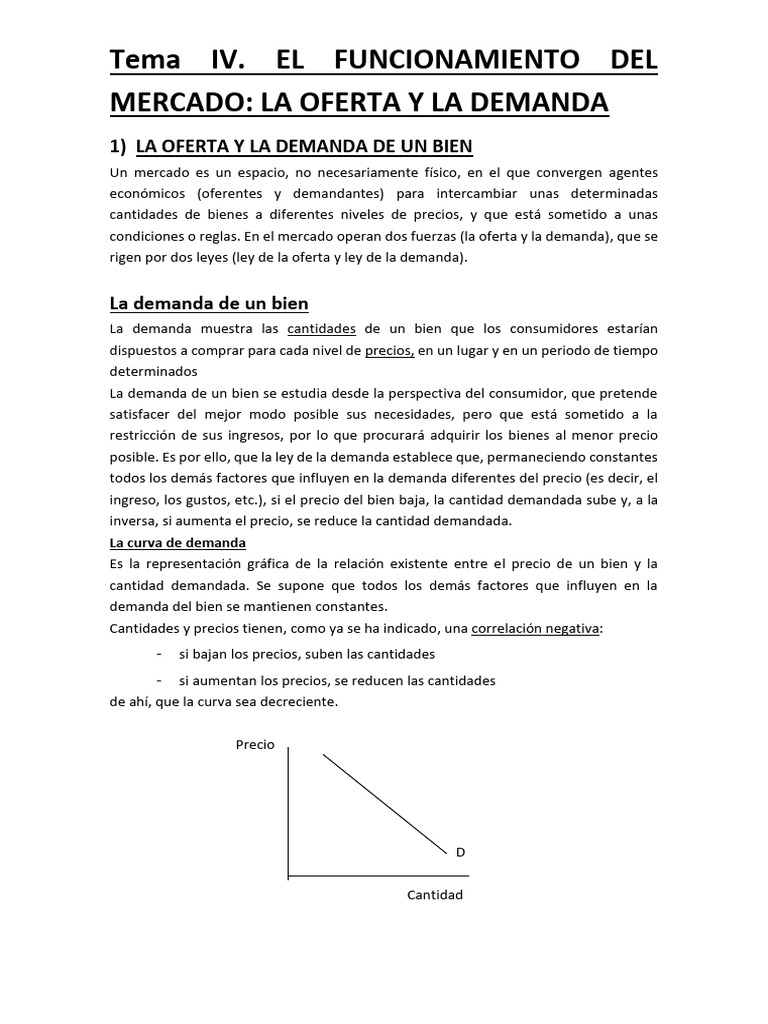 Oferta y Demanda en el Mercado Económico | PDF | Oferta (economía ...