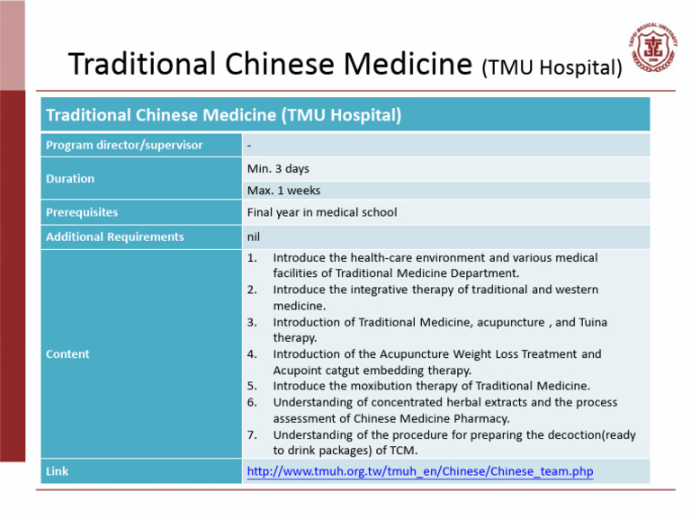 Traditional Chinese Medicine Program Overview | PDF