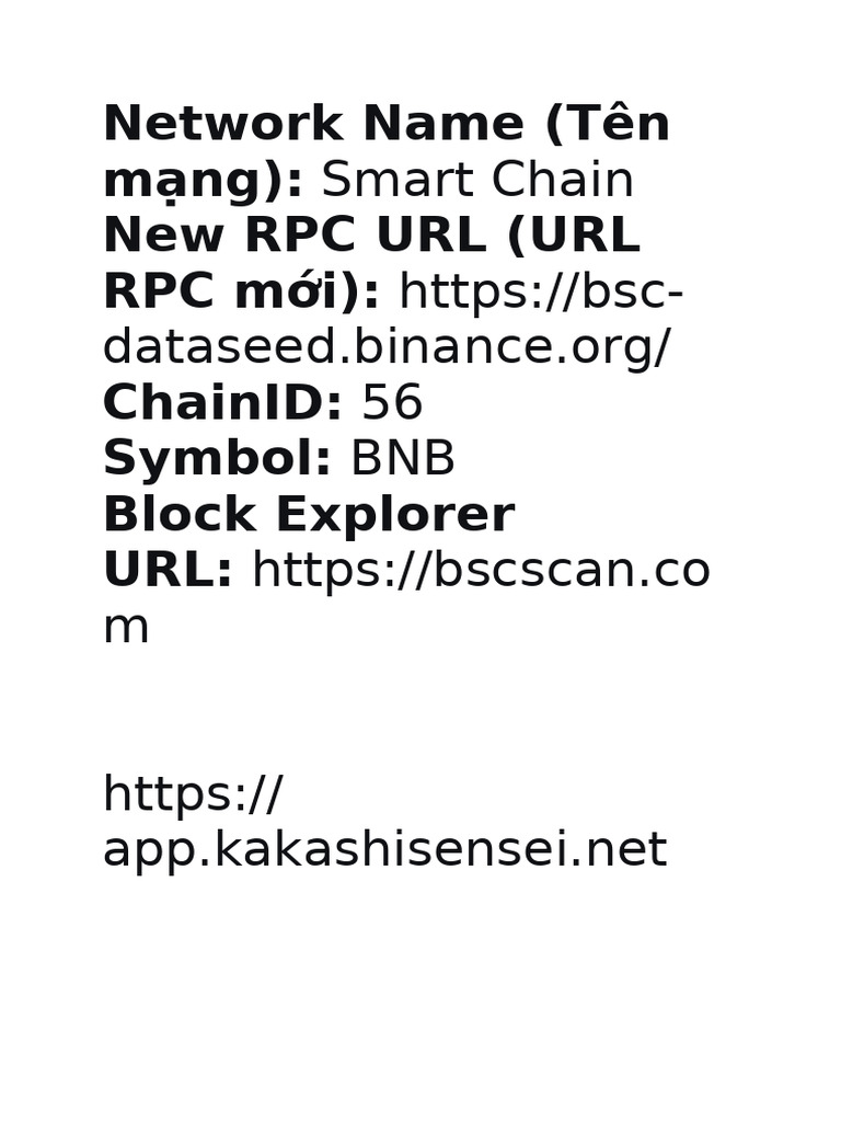 Smart Chain Network Details and Contracts | PDF