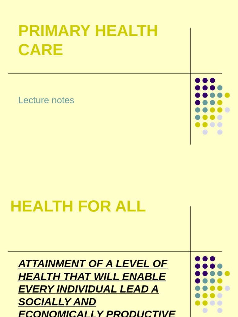 Understanding Primary Health Care Essentials | PDF | Public Health ...
