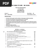 Grade V Math Exam Sample Paper | PDF | Mathematics